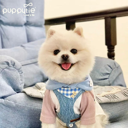 Conjunto de arnés y correa de mezclilla Puppytie para perros
