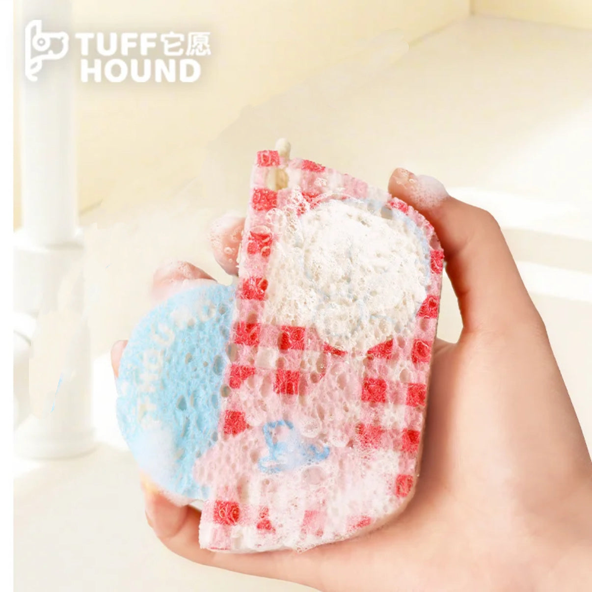 TUFFHOUND Wood Pulp Sponge for Pet Bowls & Toys