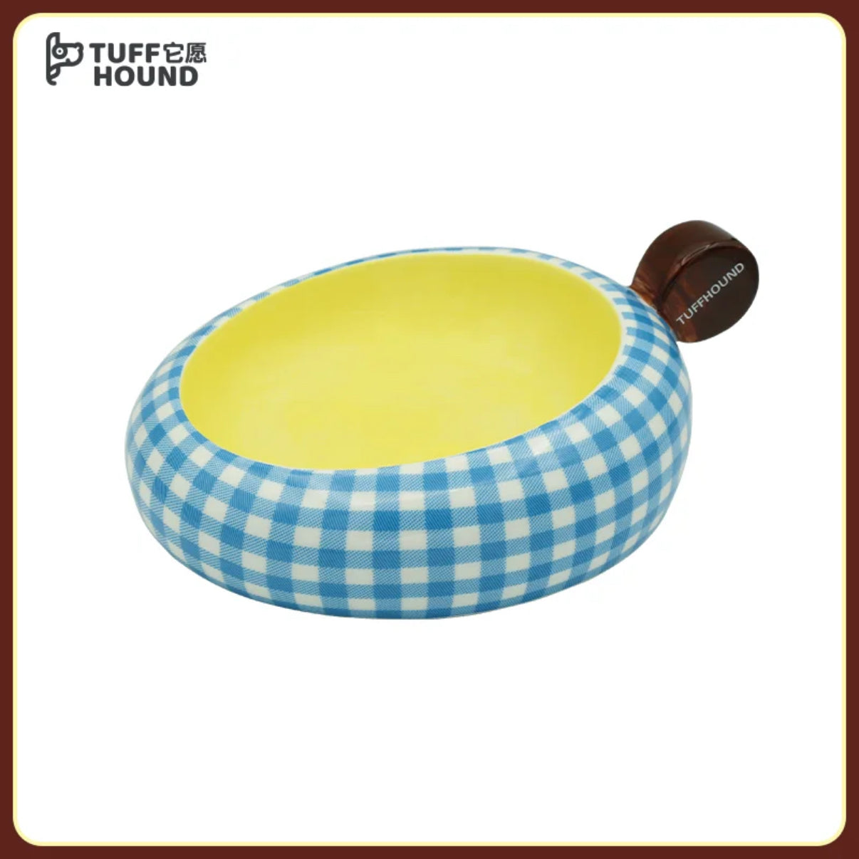 TUFFHOUND Raised Ceramic Pet Bowl with Wood Stand
