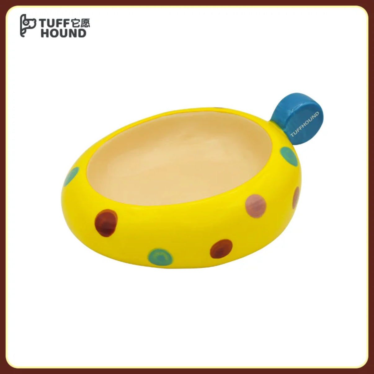 TUFFHOUND Raised Ceramic Pet Bowl with Wood Stand