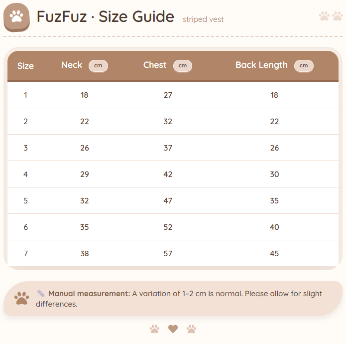 FuzFuz Striped Patchwork Pet Vest