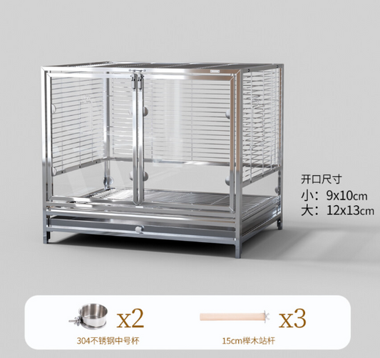 304 Stainless Steel Anti-Splash Parrot Mansion Cage