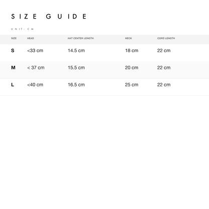 Size chart — measurements for Adjustable Fleece Aviator Hat for Dogs