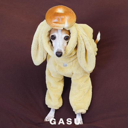 Rabbit Ear Fleece Dog Jumpsuit Hoodie