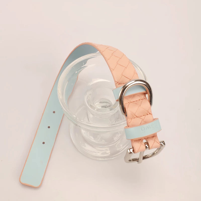 Braided PU Pet Collar for Dog & Cat with Scarf Neck Protector