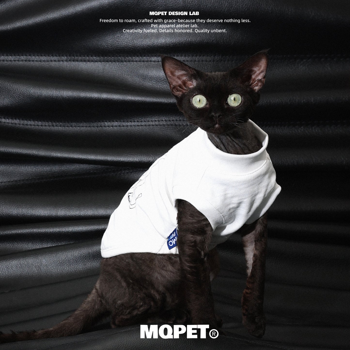 MQPET Original Graffiti Slub Cotton Matching Pet Vest