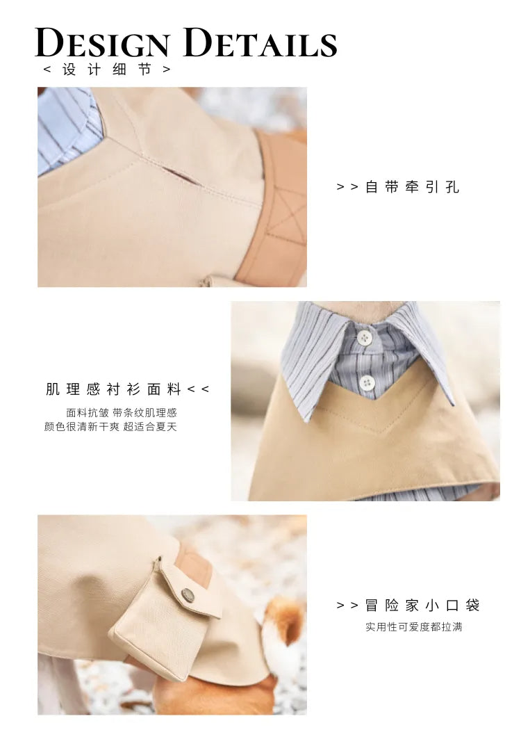 BONDIR Two-Piece Look Pet Trench Coat