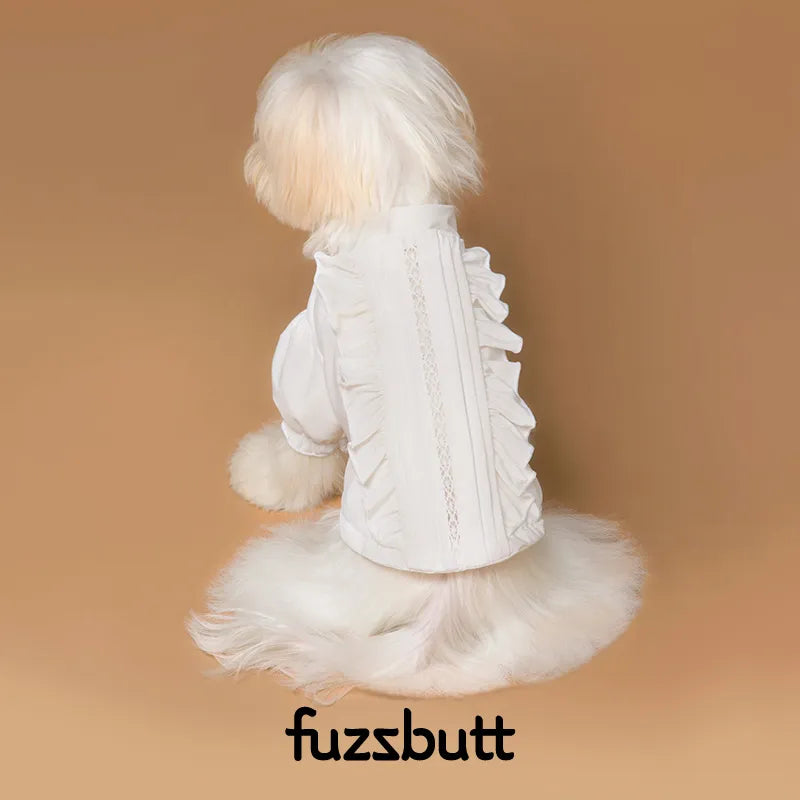 Fuzzbutt French Collar Bubble Sleeve Shirt