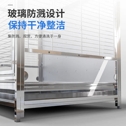 304 Stainless Steel Anti-Splash Parrot Mansion Cage
