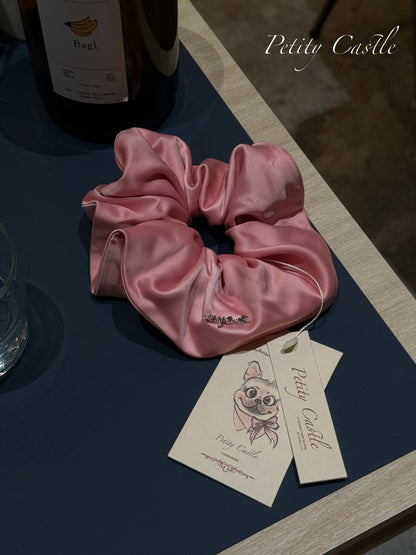 Petity Castle Dog Satin Scrunchie