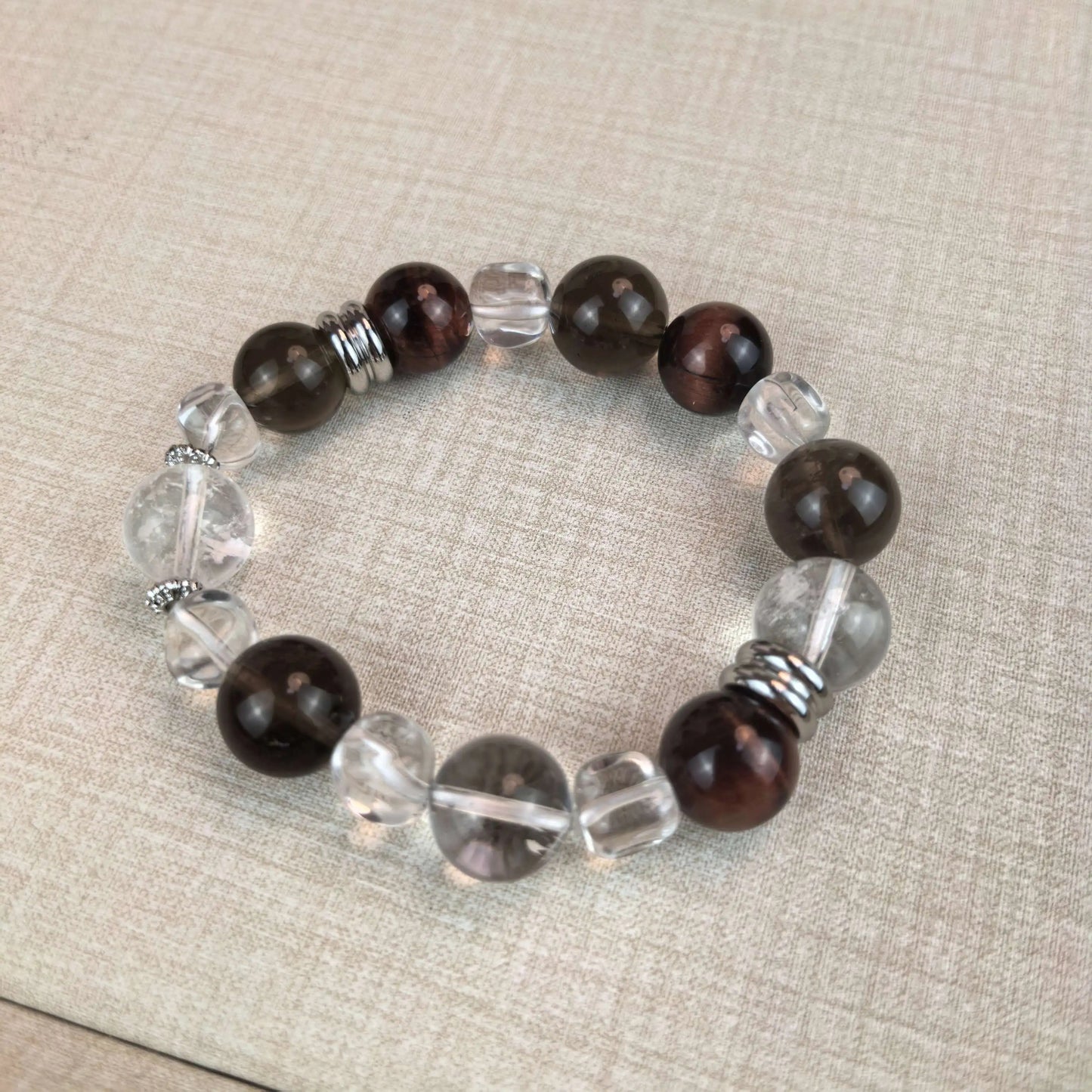 Red Tiger Eye Pet Necklace and Owner Bracelet