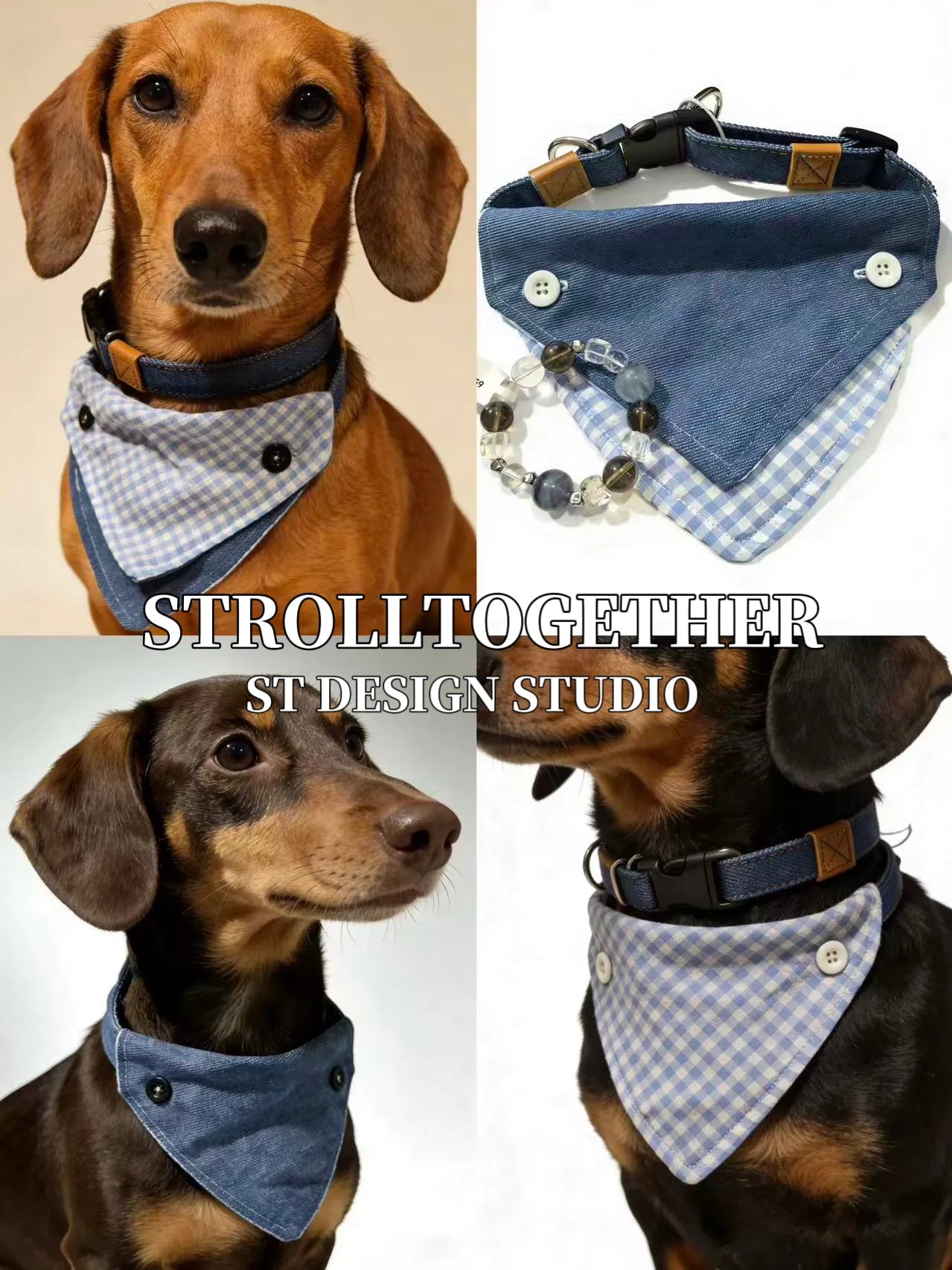 our-Way Dachshund Bandana Collar and Leash Set