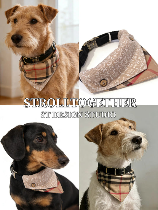 Detachable Two-in-One Dog Bandana Collar