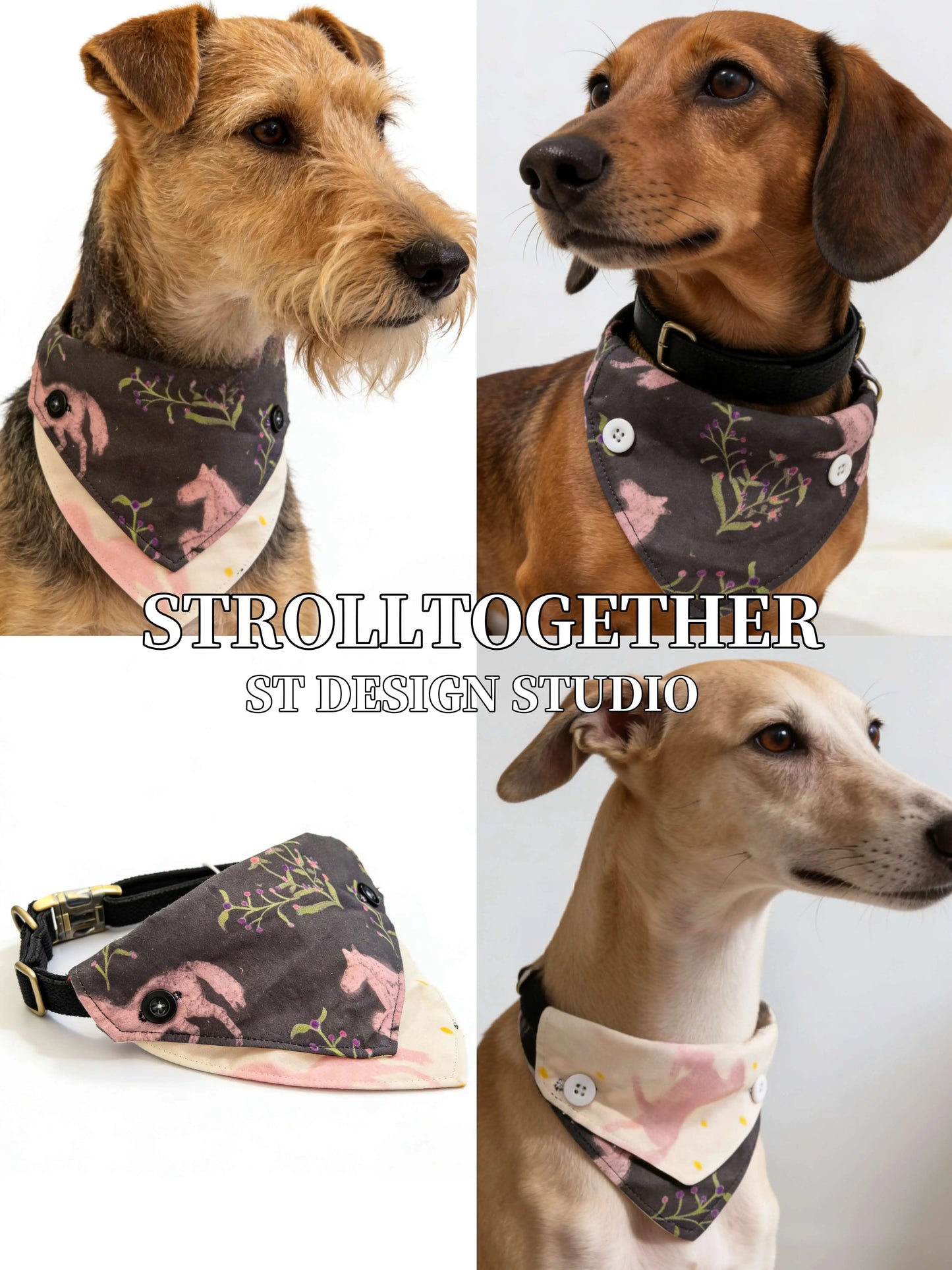Reversible Detachable Four-Way Dog Bandana Bib