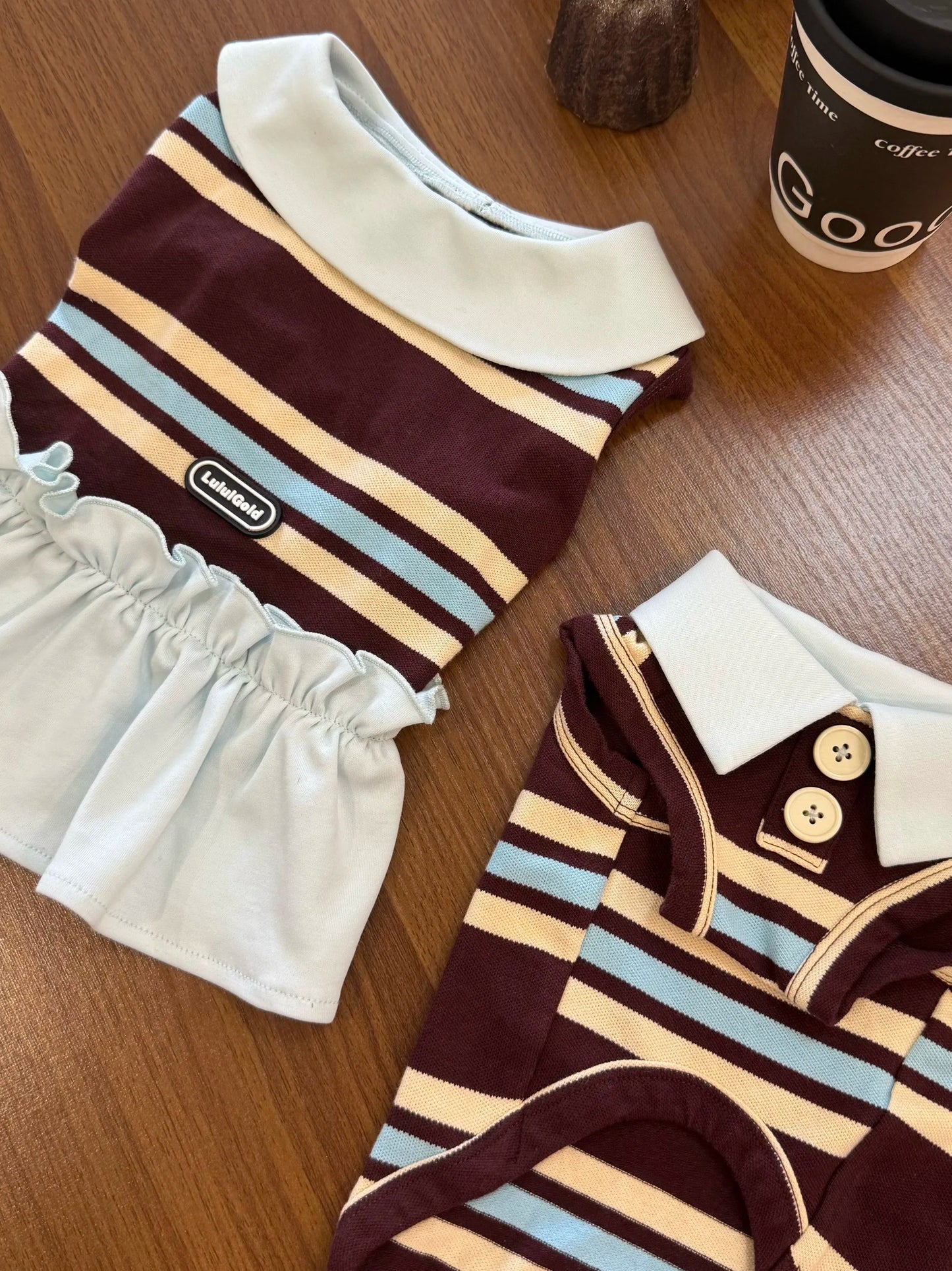 Mint Canelé Striped Vest Dress