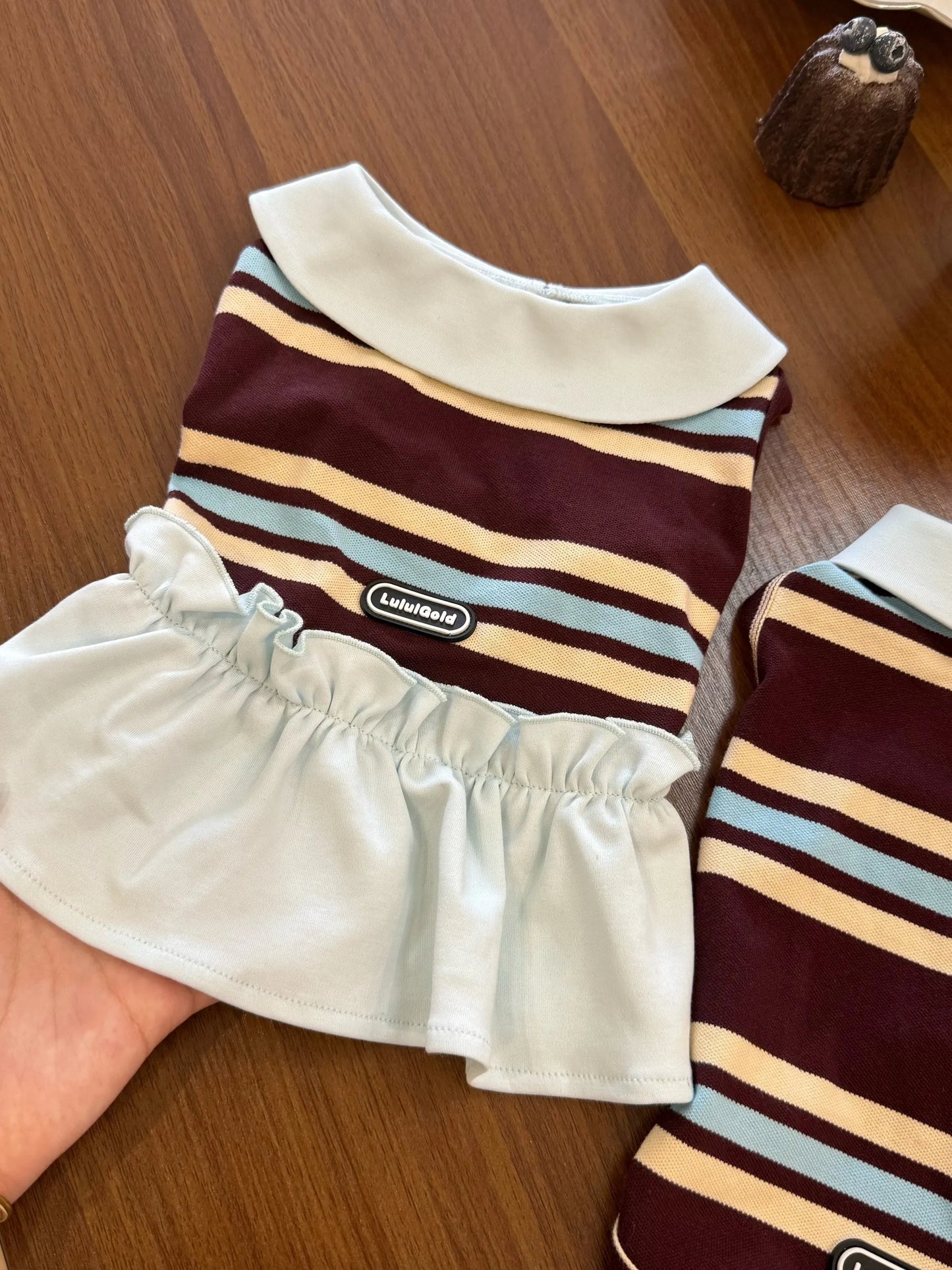 Mint Canelé Striped Vest Dress