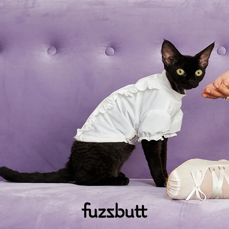 Fuzzbutt French Collar Bubble Sleeve Shirt