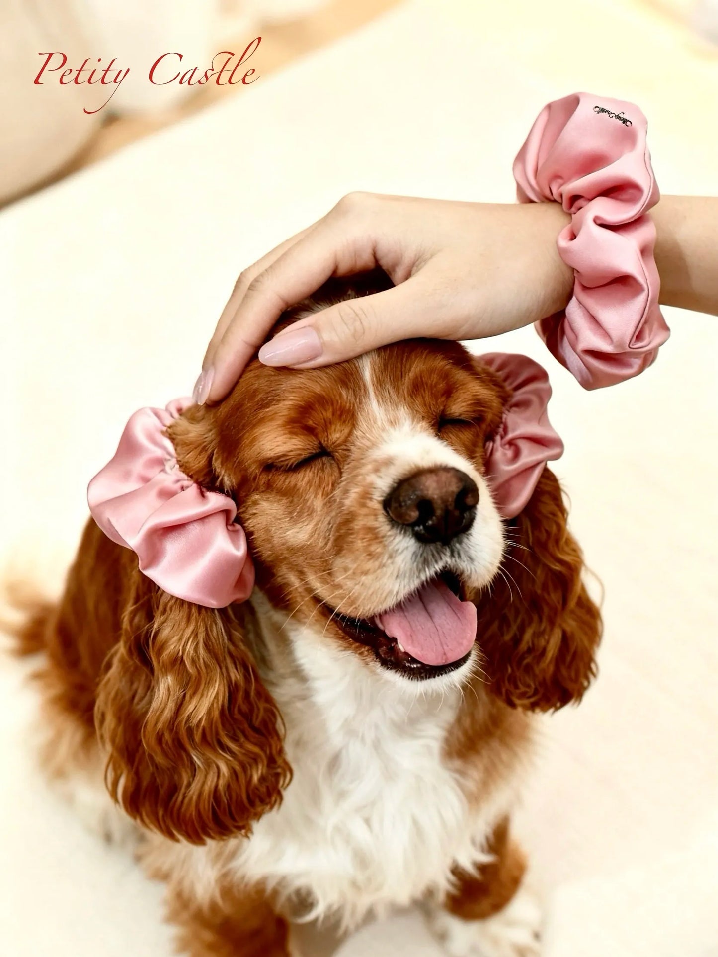 Petity Castle Dog Satin Scrunchie