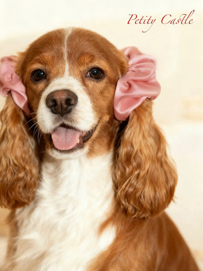 Petity Castle Dog Satin Scrunchie