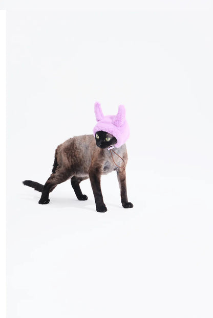 Gorro de peluche para mascotas FuzFuz Cuernos del Diablo