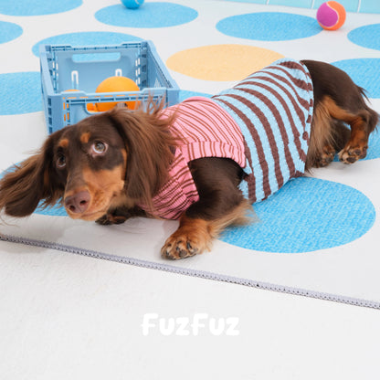 Chaleco para mascotas de retazos a rayas FuzFuz