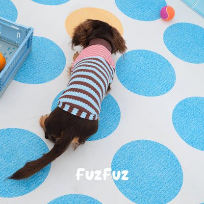 Chaleco para mascotas de retazos a rayas FuzFuz