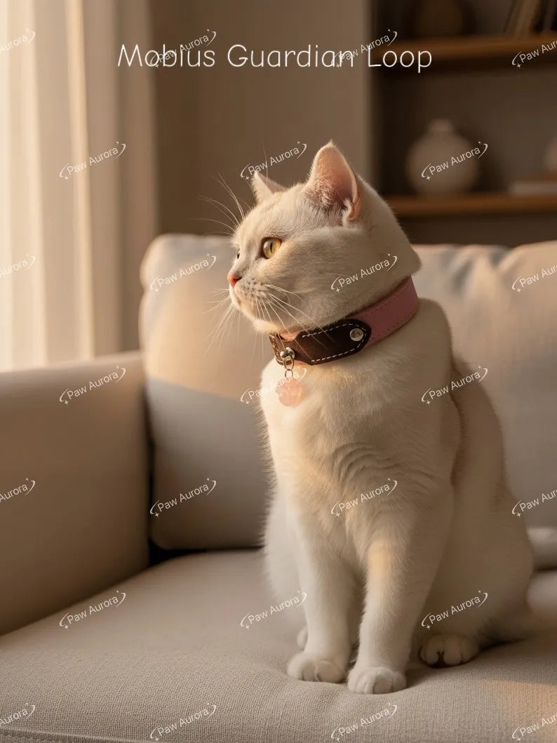 Möbius Colorblock Crystal Leather Pet Collar Necklace