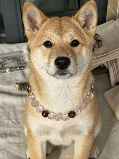 Rose Quartz Tiger Eye Pet Necklace Collar