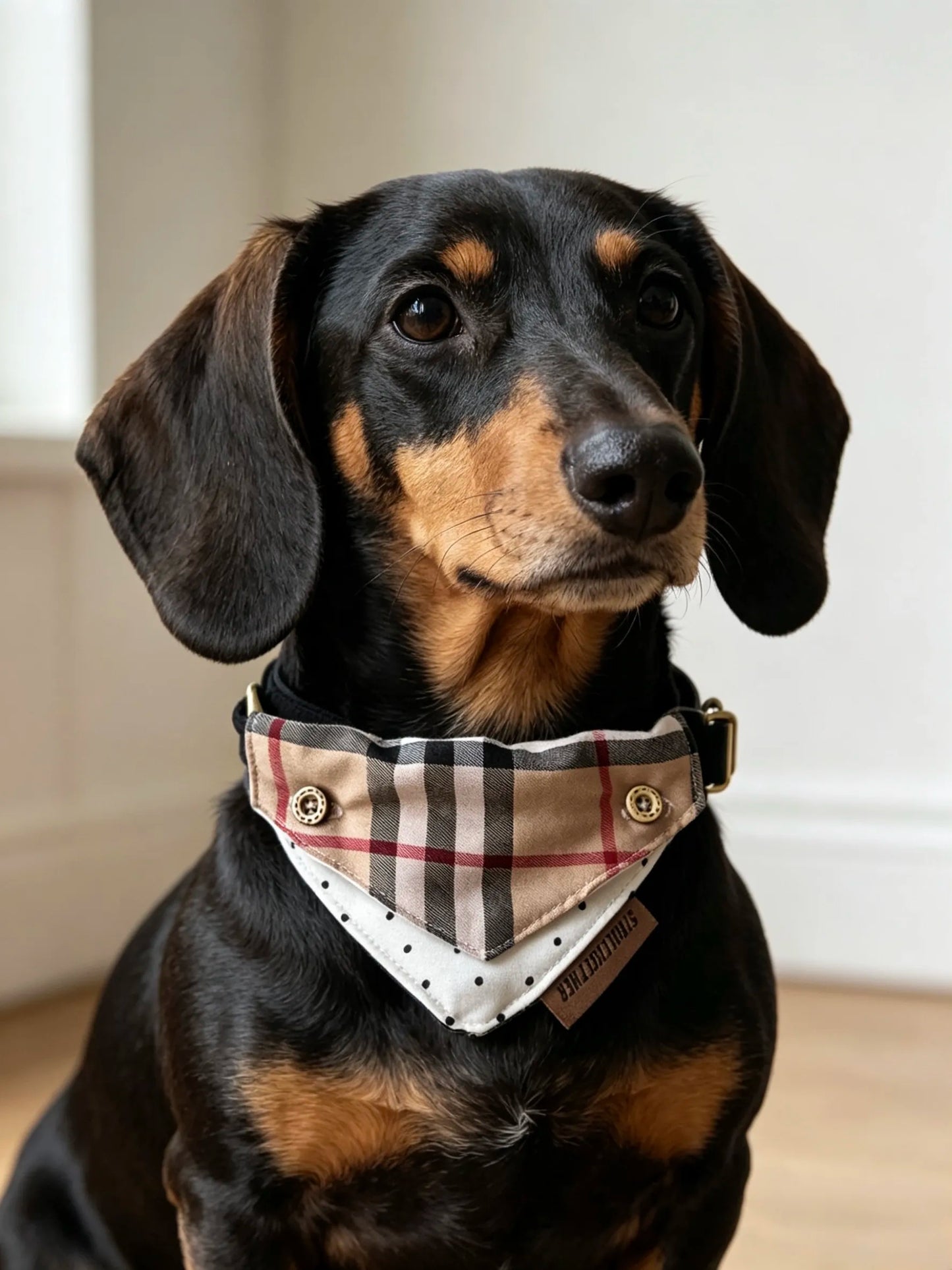 Four-Way Plaid Polka Dot Dog Bandana Collar