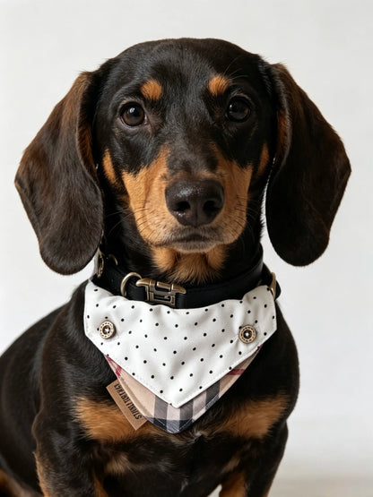 Four-Way Plaid Polka Dot Dog Bandana Collar