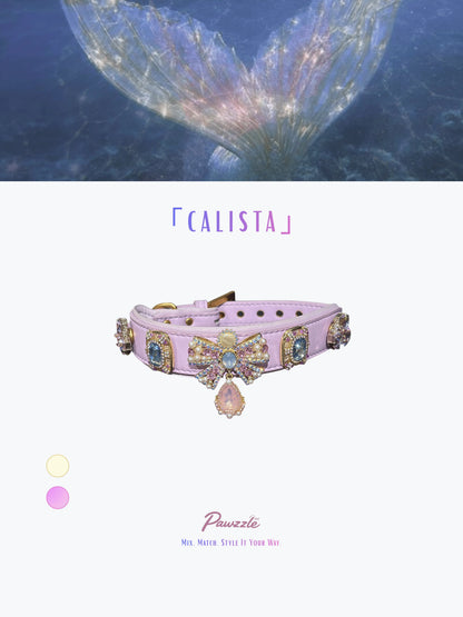 Calista Pearl Pet Collar Necklace with Mermaid Tears