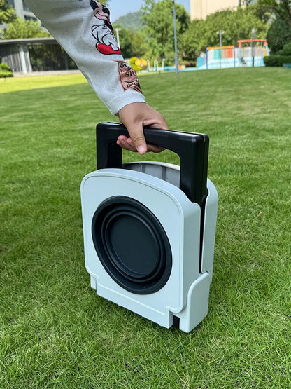 Portable Foldable Double Dog Bowl Stand
