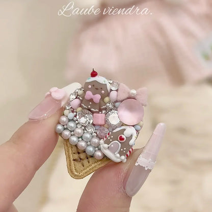 Gingerbread House Handmade Ice Cream Clip