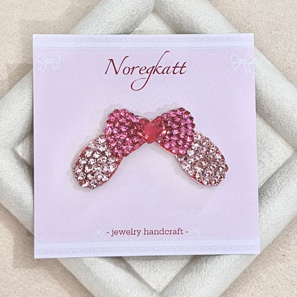 Rhinestone Rabbit Handmade Frog Clip