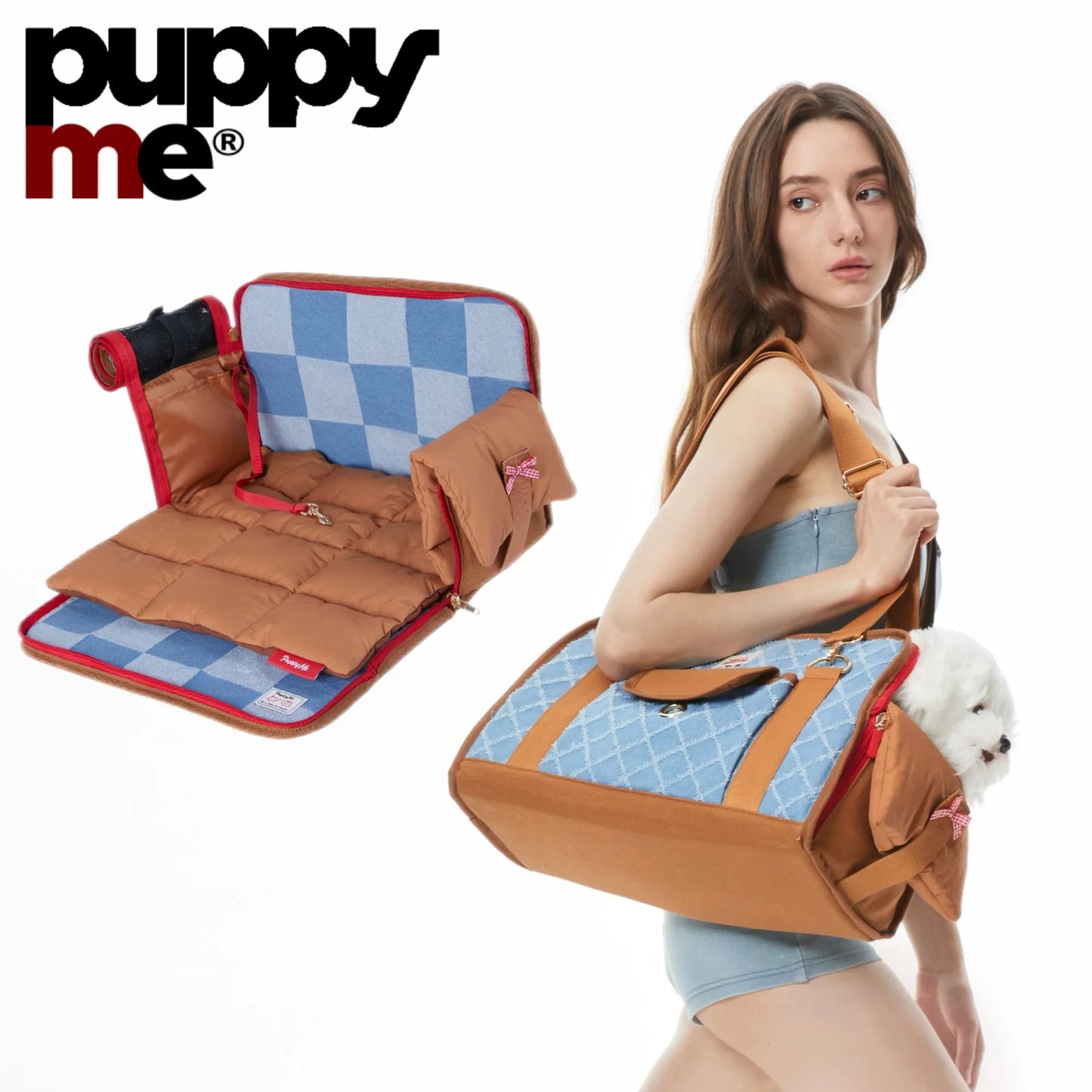 PuppyMe Cotton Denim Pet Carrier