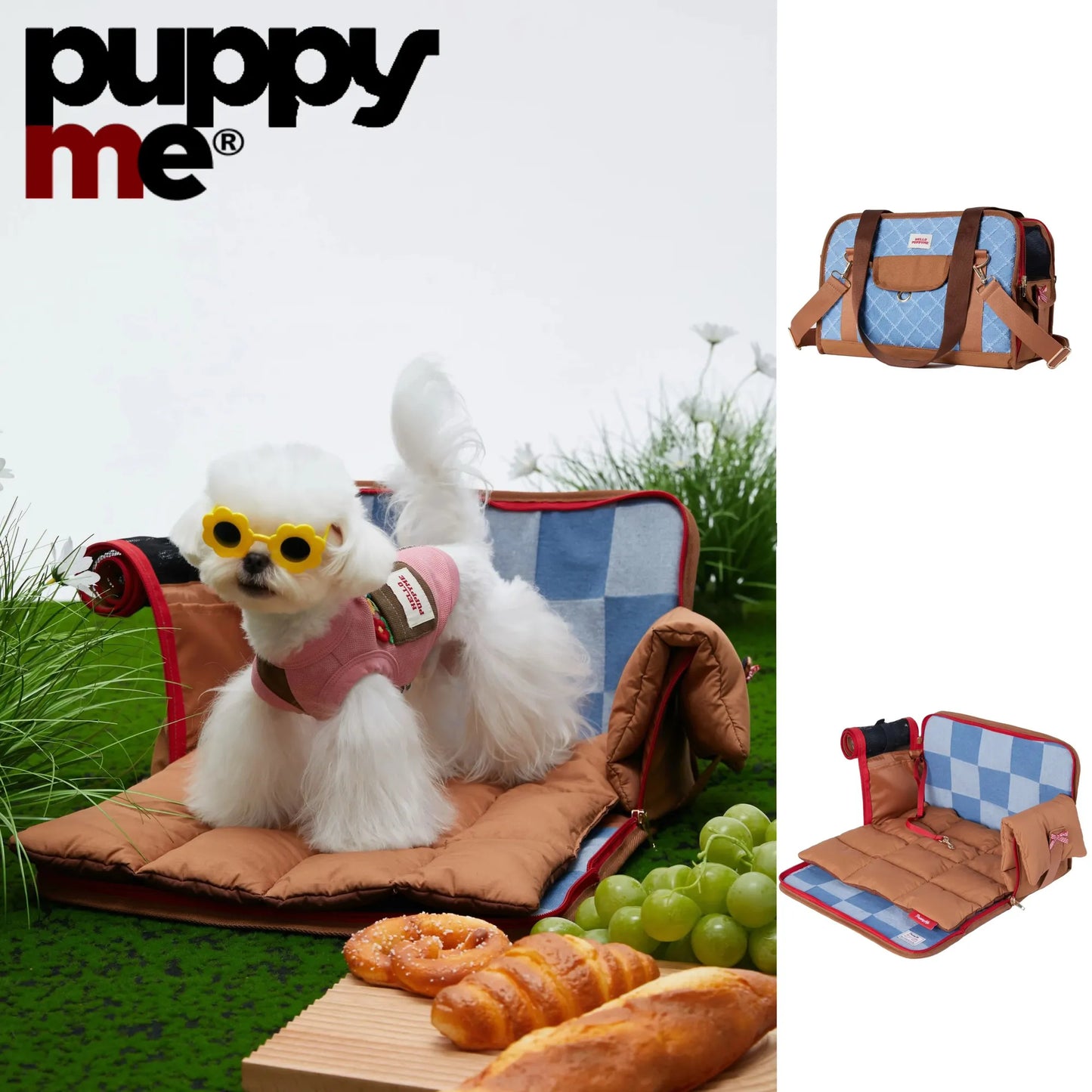 PuppyMe Cotton Denim Pet Carrier