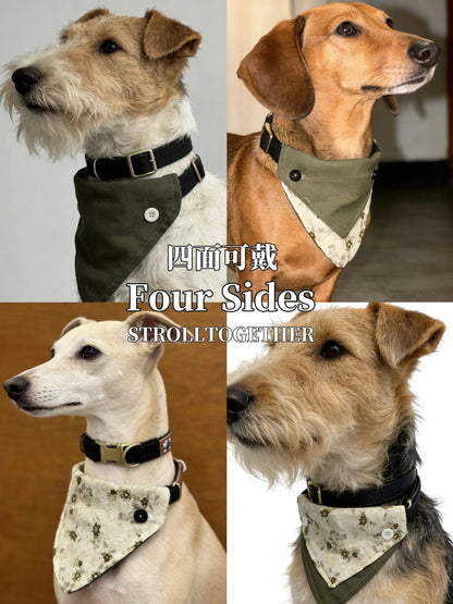 Detachable Four-Way Dog Bandana Collar