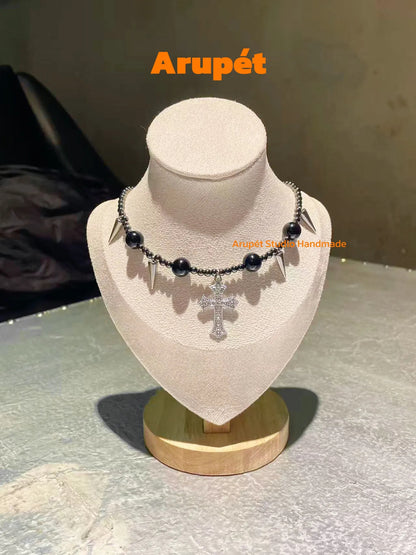 Handmade Y2K Pearl Cat & Dog Necklace