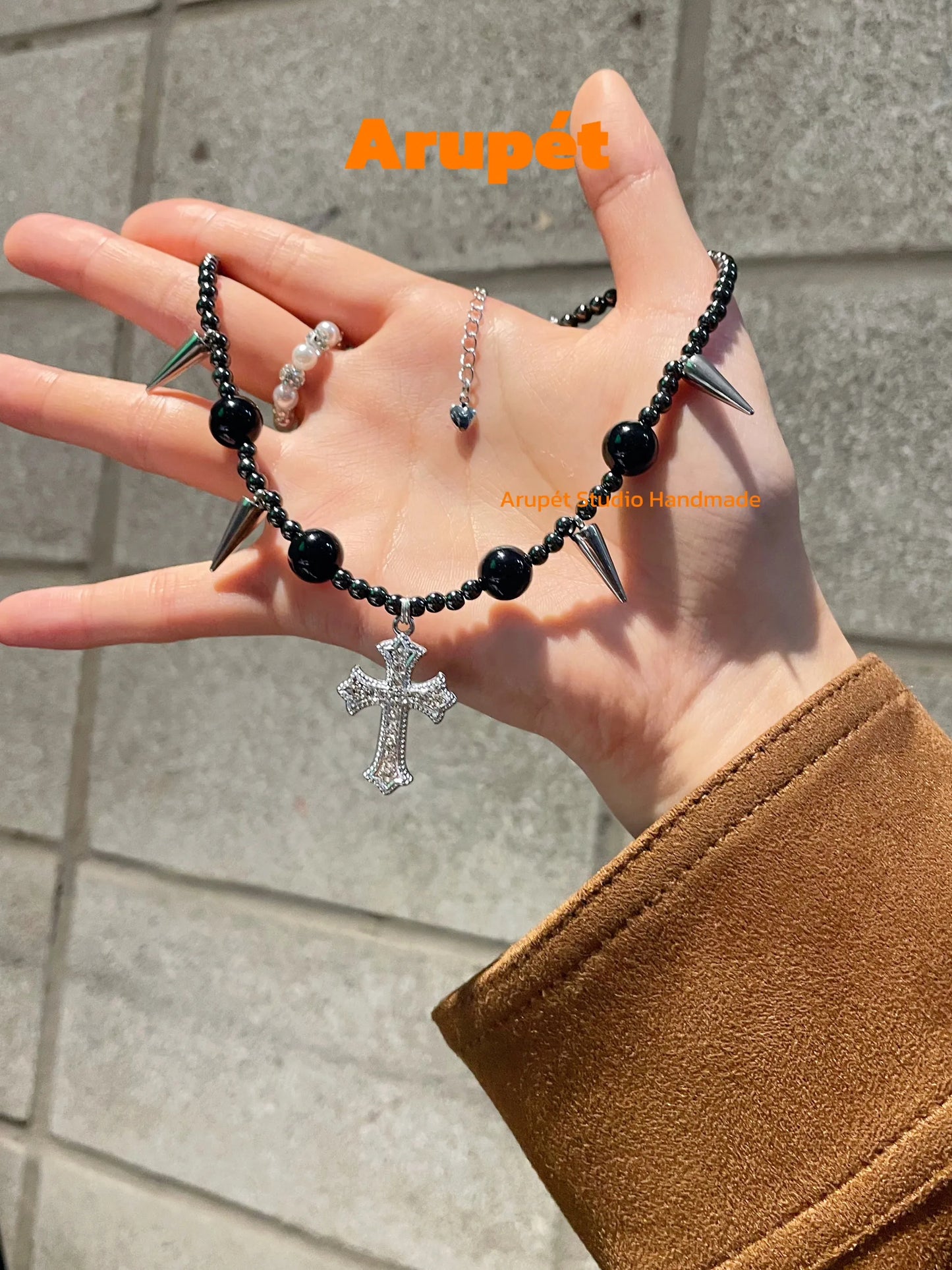 Handmade Y2K Pearl Cat & Dog Necklace