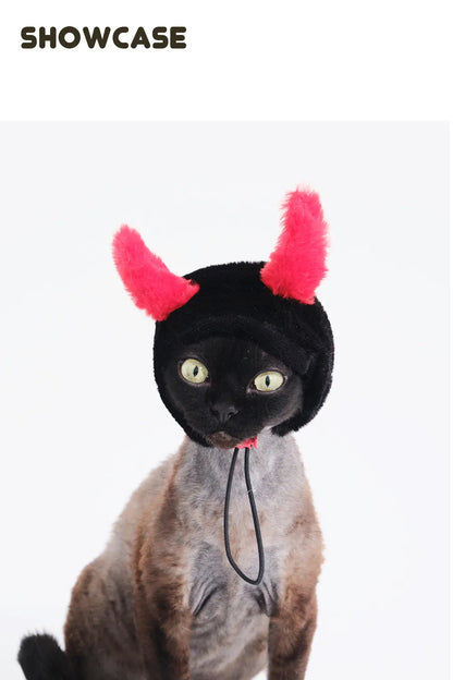 Gorro de peluche para mascotas FuzFuz Cuernos del Diablo
