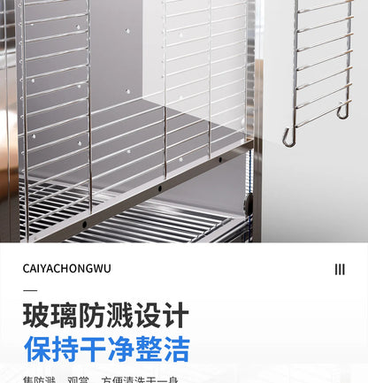 304 Stainless Steel Anti-Splash Parrot Mansion Cage