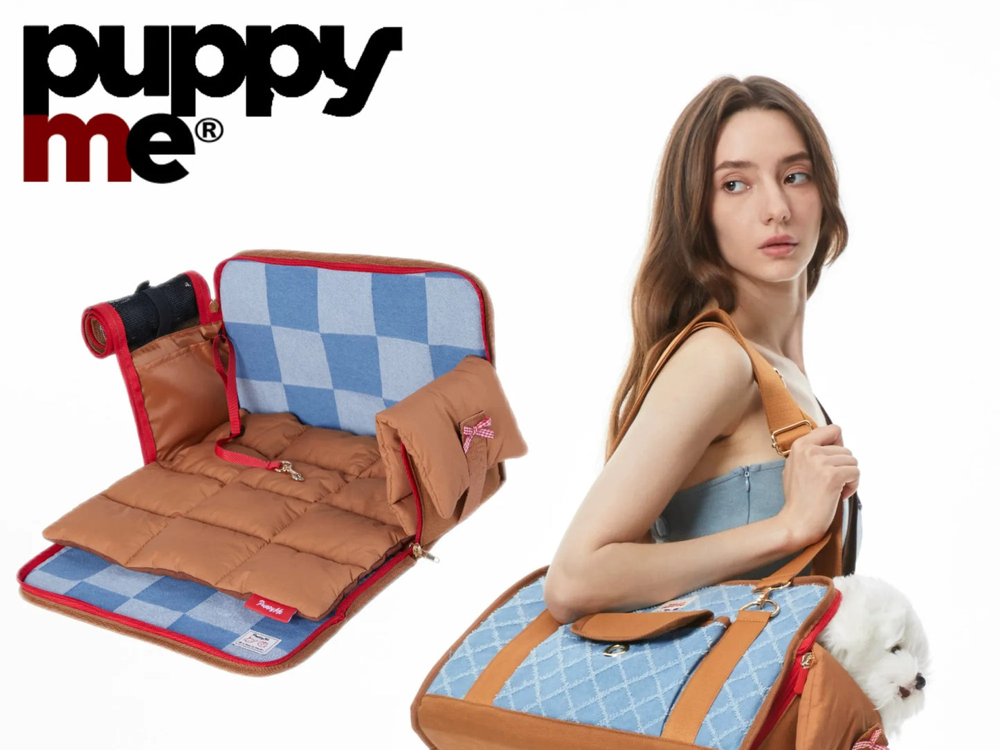 PuppyMe Cotton Denim Pet Carrier