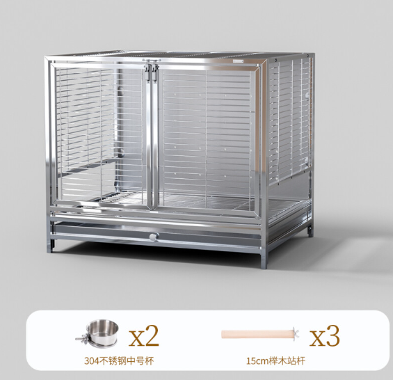 304 Stainless Steel Anti-Splash Parrot Mansion Cage