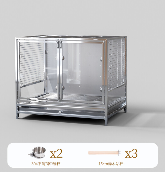 304 Stainless Steel Anti-Splash Parrot Mansion Cage