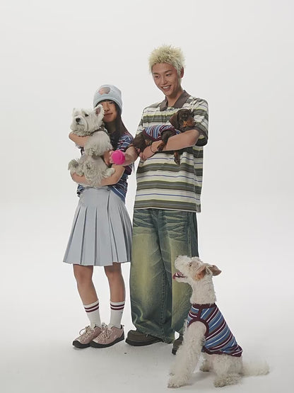 Jiangnan x andallpet Striped Vest Matching Set