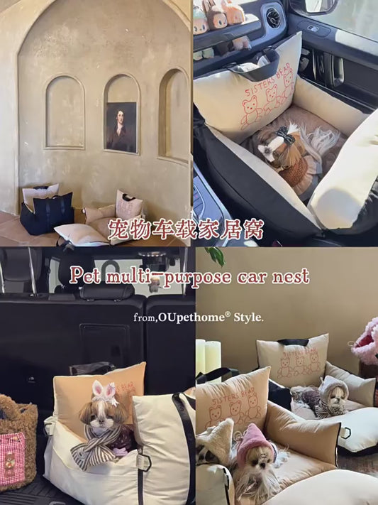 Pet Car Seat Multi-Use Bed
